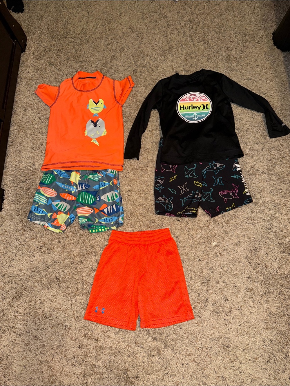 Boys size 4, summer lot swimsuit with rash guards
